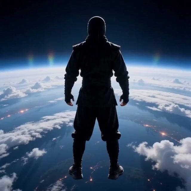 Cinematic Superhero Flight Over Earth